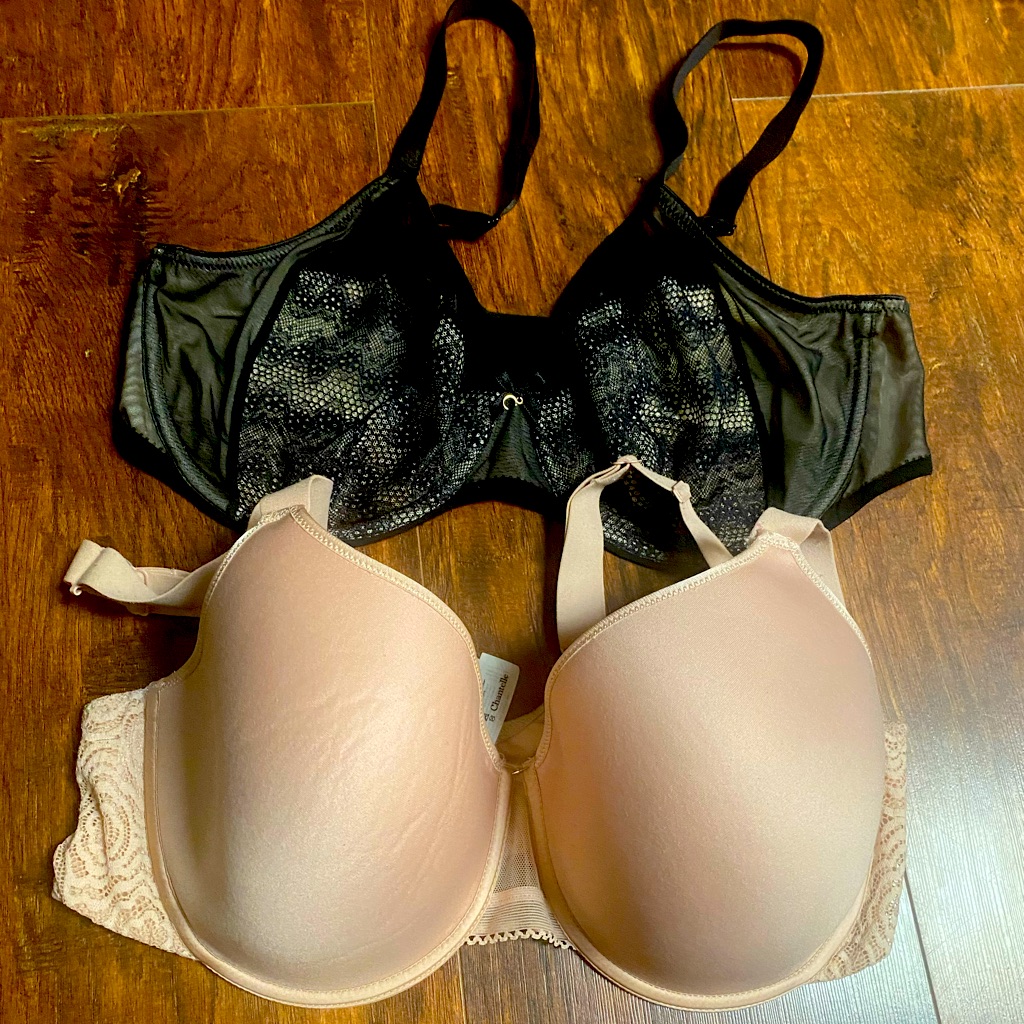 Chantelle Elegant Black And Nude Bra Set 38dd Vgu
